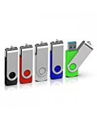 TOPESEL Clé USB 32Go, Lot de 5 Clés USB 3.0 32 Go Clef USB Rapide Pendrive Lecteur USB Flash Drive Mémoire de Stockage Externe pour Ordinateur, Télévision, Autoradio, etc (Noir Bleu Vert Rouge Argent)