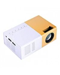 Tosuny Mini Vidéoprojecteur Portable HD Projecteur Supporte 720P et 1080P, 1500 Lumens Supporte HDMI, AV, VGA, USB et Micro SD, Home Cinéma LED 30 000 heures (Blanc + Jaune)