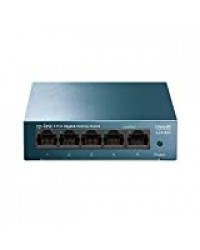TP-Link Switch Ethernet (LS105G) Gigabit 5 ports RJ45 metallique 10/100/1000 Mbps, Idéal pour étendre le réseau câblé pour les PME et les bureaux à domicile