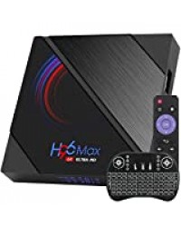 TV Box Android 10.0, 4Go RAM 64Go ROM H616 Quad Core cortex-A53 Processor Smart TV Box, Supports 6K Resolution 3D 2.4G/5GHz WiFi 10/100M Ethernet USB 3.0 Media Player Boitier Android TV
