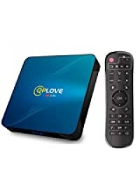 TV Box Android 10.0, QPLOVE Q8 TV Box 【4G+128G】 Android, RK3318 Quad-Core 64bit Cortex-A53/ Wi-FI 2.4G/5Ghz LAN 100M, 4K Boitier Android TV