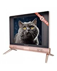 TV LCD 17 Pouces, téléviseur Haute définition Portable 1366x768 avec Une qualité de Son stéréo, HDMI, USB, VGA, TV/AV Smart TV pour la Maison et Le Bureau(UE)