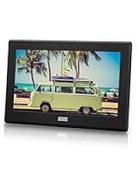 TV Portable 10"(25,4cm) TNT HD - August DA100D - Télévision Enregistreur Écran LED HDMI et AV Lecteur clé USB - Téléviseur Digital Analogique Alimentation Secteur piles AA Rechargeables ou Allume-Cigare