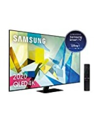 TV QLED 4K 138 cm Samsung QE55Q80T - 55 pouces - Téléviseur Full LED Local Dimming - Connecté Smart TV Tizen - Contrôle vocal , Bixby, Google et Alexa - Netflix, Disney+, Prime Vidéo, My Canal