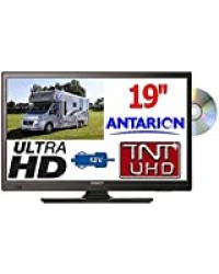 TV19DVDB - TÉLÉVISEUR Camping Car Camion Fourgon LED 18,5" 47cm TNTUHD ULTRAHD 220V 24V 12V ANTARION