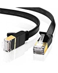 UGREEN Cat 7 Plat Câble Ethernet Réseau RJ45 Haut Débit 10Gbps 600MHz 8P8C Compatible avec Routeur Modem Switch TV Box PC Xbox PS3 PS4 Consoles de Jeux, Noir (10M)