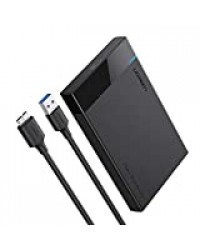 UGREEN USB 3.0 Boîtier Disque Dur Externe pour 2.5 Pouces SATA HDD SSD 6To Max 7mm 9.5mm 5Gbps UASP sans Outil Câble USB 3.0 Inclus