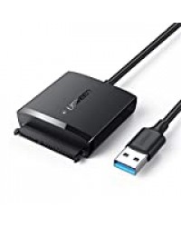UGREEN USB Disque Dur Adaptateur USB 3.0 vers SATA III Câble USB 3.0 pour 2,5 3,5 Pouces HDD SSD Driver jusqu'à 12To Supporte UASP