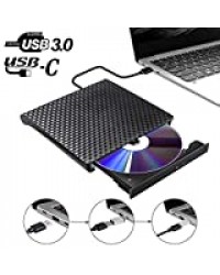 USB C Lecteur Graveur CD DVD Externe, Adaptateur USB Type C à USB 3.0 Superdrive DVD CD +/- RW Optique Compatible avec MacBook/iMac/Ordinateur Portable/Windows/PC