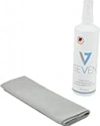 V7 Cleaning Set 2 Pièces pour écrans: Nettoyant 250ml + chiffon en microfibres, adapté à tous les écrans: moniteur, ordinateur portable, tablette PC, TV, Apple iPad, iPod, iPhone, iMac, smartphones, téléphones, projecteurs, écrans, écrans, TV