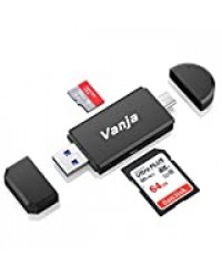 Vanja USB 3.0 Lecteur de Carte, USB Type C/Thunderbolt 3 Lecteur de Carte SD/MicroSD OTG Adaptateur pour Macbook Pro, MacBook, iMac, Samsung S20/S10/S9/S8, Huawei P30/P20/P10/Mate 40/30/20/10