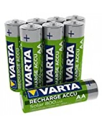 Varta Rechargez la Batterie Accu Solar AA Mignon Ni-Mh (Rechargeable sans Effet Mémoire, 800mAh) Paquet de 8