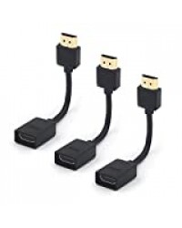 VCE Rallonge HDMI Mâle vers Femelle Câble d'extension HDMI pour TV Stick12 cm Lot de 3