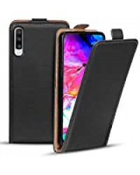 Verco Flip Case pour Samsung A70 Coque, Samsung A70s Housse en PU Cuir avec Magnetique Cover pour Samsung Galaxy A70 / A70s Etui, Noir