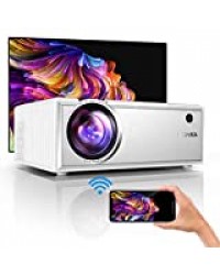 Vidéoprojecteur WiFi, YABER 5800 Lumens Mini Projecteur Portable Soutien 1080P, Son HiFi, Fonction de Zoom, Rétroprojecteur Compatible iPhone, Android, TV Stick, Projecteur LED pour Home Cinéma