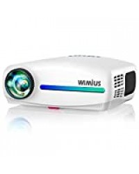 Vidéoprojecteur, WiMiUS 1920x1080P Natif Full HD 7000 Vidéo Projecteur Supporte 4K Son AC3 HiFi SoundBar Rétroprojecteur, Réglage Digital 4D, avec VGA HDMI AV USB pour Home Cinéma PS4 PPT