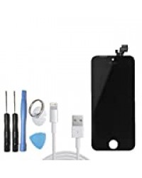 Visiodirect Vitre Tactile ecran LCD sur Chassis pour iPhone 5 Noir + Cable USB pour iPhone 5