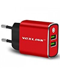 VOXLINK Chargeur USB Secteur Double Ports Universal USB Chargeur, Mural Adaptateur Secteur USB Charger Rapide pour iPhone iPad, Samsung Galaxy/Note, Huawei,Xiaomi,Lecteurs MP3/4,Chargeur de Téléphone