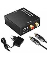 Weskimed Dav Convertisseur Numérique Analogique Audio Optique Toslink Rca L/r Jack Adaptateur Numérique-analogique Prise En Charge Pcm/lpcm Pour Hdtv Ps3 Ps4 Xbox Dvd