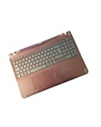 X-Comp Allemande Clavier argenté + pinkto PCASE avec rétro-éclairage pour Sony Vaio Fit 15 SVF15 SVF15 A svf15e série