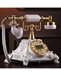 XUEYAN Telephone - Disc Button Antique Téléphone Vintage Européen - Téléphone Fixe Home Office (Couleur : Or, Taille : A)