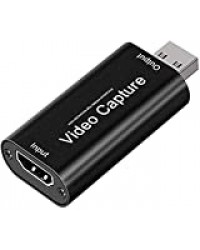 XYvee HDMI Video Capture Card HDMI vers USB2.0 1080P 60fps Enregistrement à Faible Latence Via DSLR/Caméra