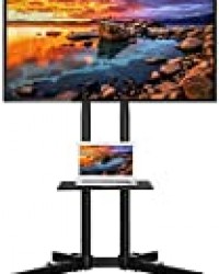 Yaheetech Support TV sur Pied à roulettes avec Gestion des Câbles pour 32 à 65 Pouce écrans/LCD/LED/Plasma VESA 200x200 mm à 600x400 mm Support TV Mobile avec Freins