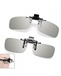 Yakamoz 2pcs RealD 3D Lunettes avec Pince pour Générales Myopie 3D Clip Glasses pour Cinéma 3D RealD TV Film Passive/Polarisé