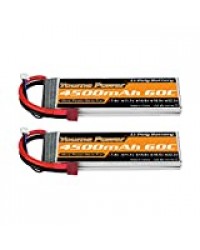 Youme Power 2S LiPo Batterie, 7.4V RC Batteries Lipo 4500mAh 60C avec connecteur Dean-Style T pour hélicoptère RC Heli quadricoptère hélicoptère Multi-Moteur Passe-Temps Bricolage