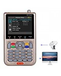 ZHITING-V8 Satellite Finder Signal Meter Récepteur TV DVB-S2 / S2X amélioré Détecteur Sat, HD 1080P Free to Air FTA 3.5 "LCD Batterie 3000mAh intégrée pour Ajuster l'antenne parabolique